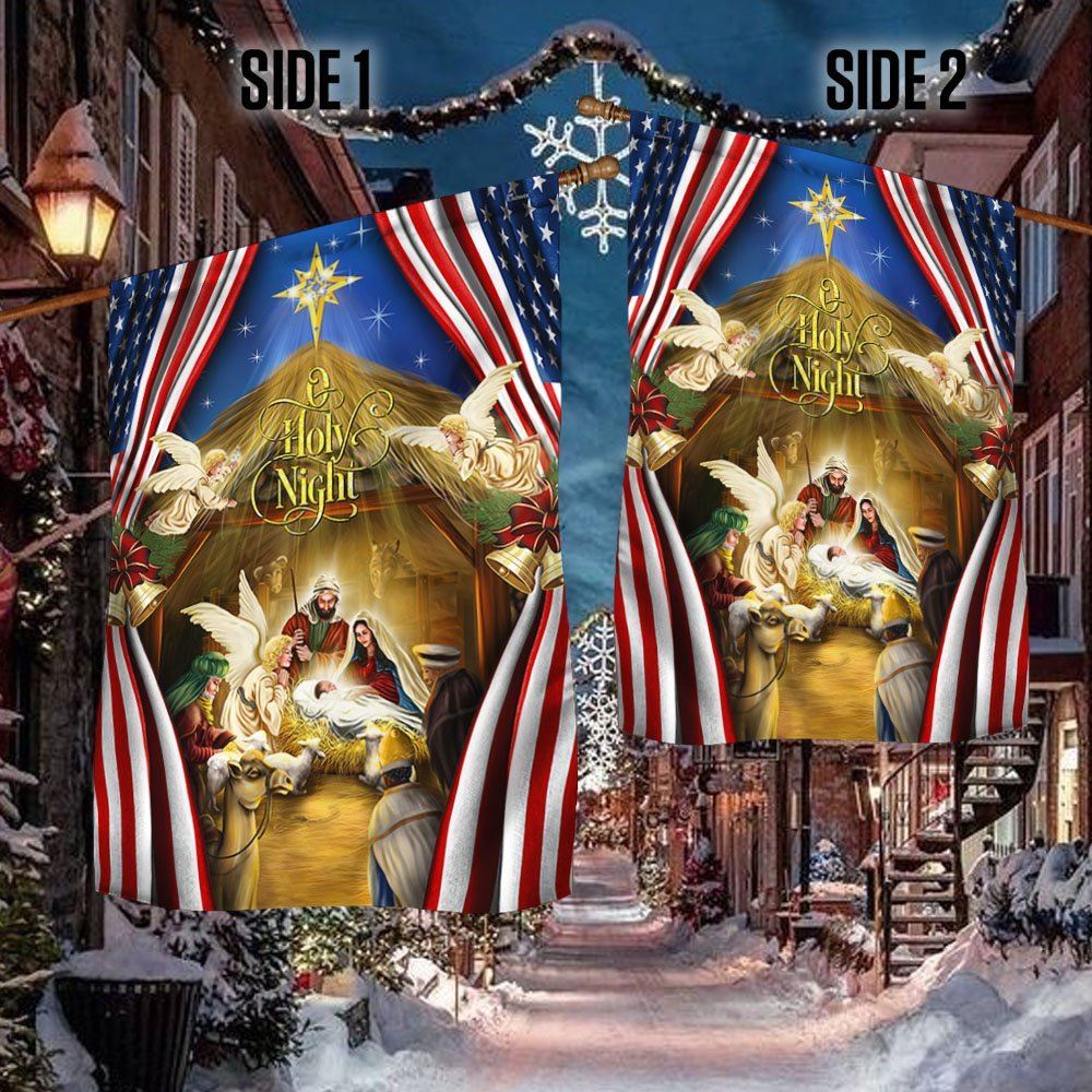 O holy night Jesus Christmas Flag, Christian Christmas House Flag, Christmas Outdoor Decor Ideas