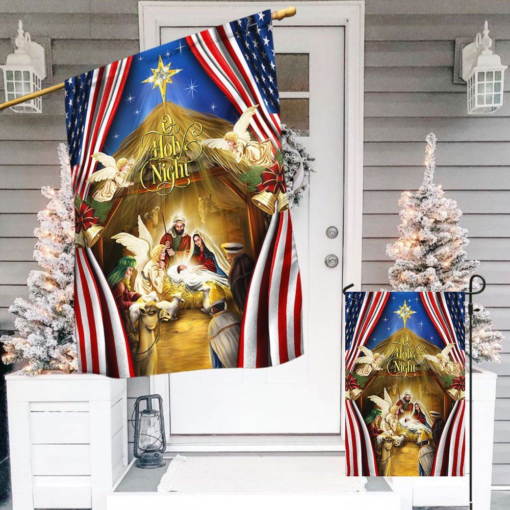 O holy night Jesus Christmas Flag, Christian Christmas House Flag, Christmas Outdoor Decor Ideas