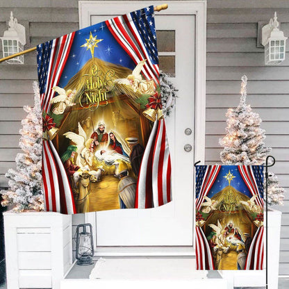 O holy night Jesus Christmas Flag, Christian Christmas House Flag, Christmas Outdoor Decor Ideas