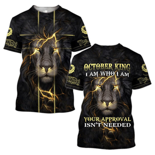 October King Jesus Lion Jesus All Over Print 3D T Shirt For Men And Women, Christian T-Shirt, Faith Shirt