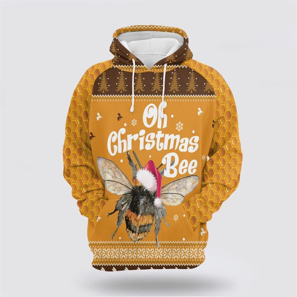 Oh Christmas Bee All Over Print 3D Hoodie For Men & Women, Christmas Hoodie Cute, Christmas Gift, Christmas Fashion