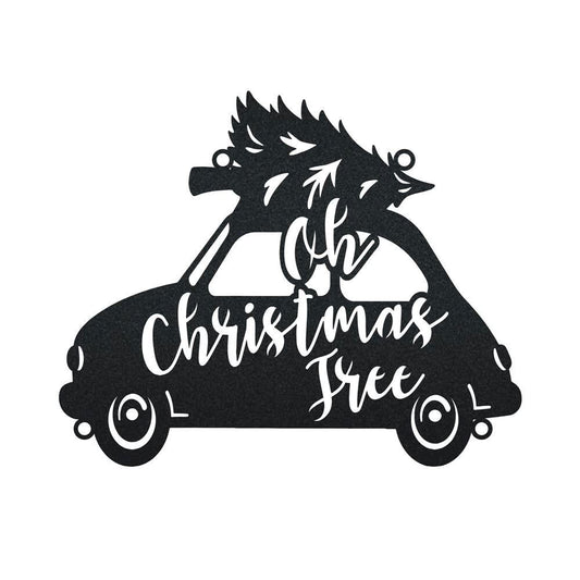 Oh Christmas Tree Neon Lights Metal Wall Art, Christmas Gift, Christmas Home Decor Sign, Christmas Outdoor Metal Sign