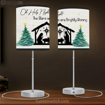 Oh Holy Night The Stars Are Brightly Shining - Christian Christmas Table Lamb Gift - Christian Bedroom Decor