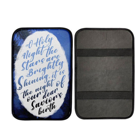 Oh Holy Night The Stars Are Brightly Shining Car Center Console Cover, Cross Car Interior Accessories