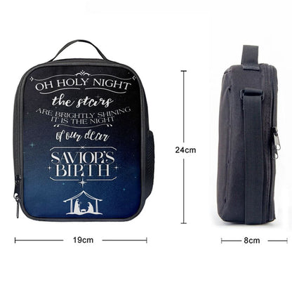 Oh Holy Night The Stars Are Brightly Shining Christmas Lunch Bags, Bible Verse Lunch Bag For Men And Women