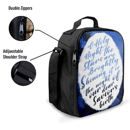 Oh Holy Night The Stars Are Brightly Shining Lunch Bags, Bible Verse Lunch Bag For Men And Women