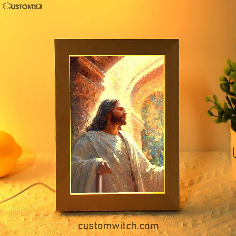 Oil Painting Of Jesus Teaching In The Temple Frame Lamp Prints - Jesus Frame Lamp Art - Christian Art Decor