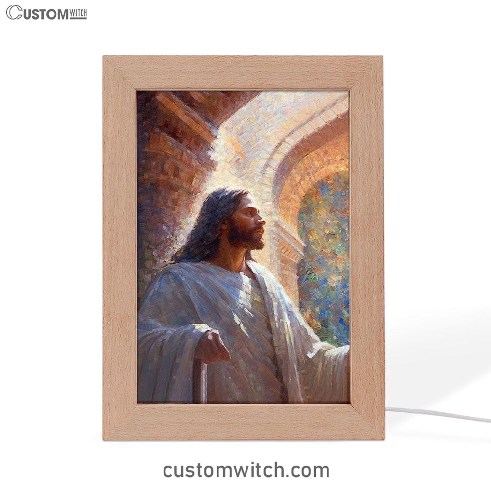 Oil Painting Of Jesus Teaching In The Temple Frame Lamp Prints - Jesus Frame Lamp Art - Christian Art Decor