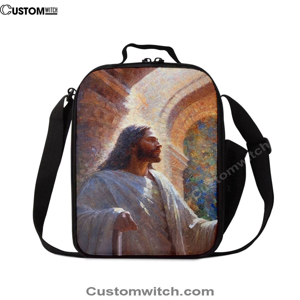 Oil Painting Of Jesus Teaching In The Temple Lunch Bags, Bible Verse Lunch Bag For Men And Women