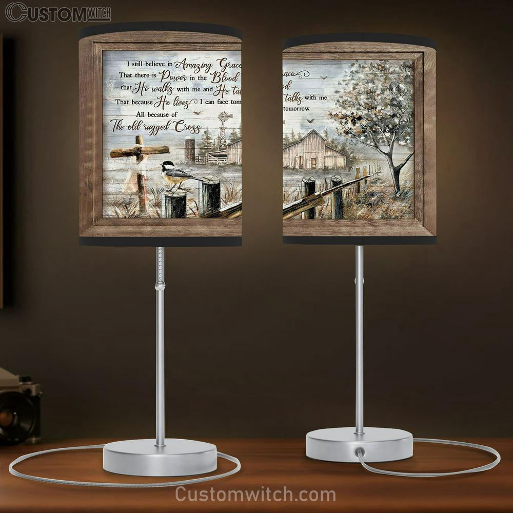 Old Barn Black I Still Believe In Amazing Grace Table Lamb Art - Christian Lamb Gift Decor - Bible Verse Table Lamb