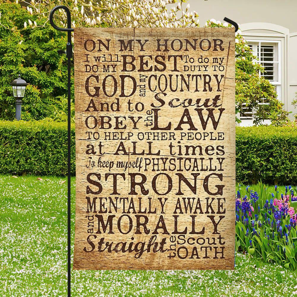 On My Honor I Will Do My Best Flag, Christian's Flag, Garden Decor, Garden Flag Stand, Christian Flag, Scripture Flag, Garden Banner