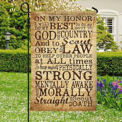 On My Honor I Will Do My Best Flag, Christian's Flag, Garden Decor, Garden Flag Stand, Christian Flag, Scripture Flag, Garden Banner