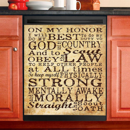 On My Honor I Will Do My Best Straight The Scout Oath Dishwasher Cover, Christian Dishwasher Wrap, Religious Kitchen Decoration