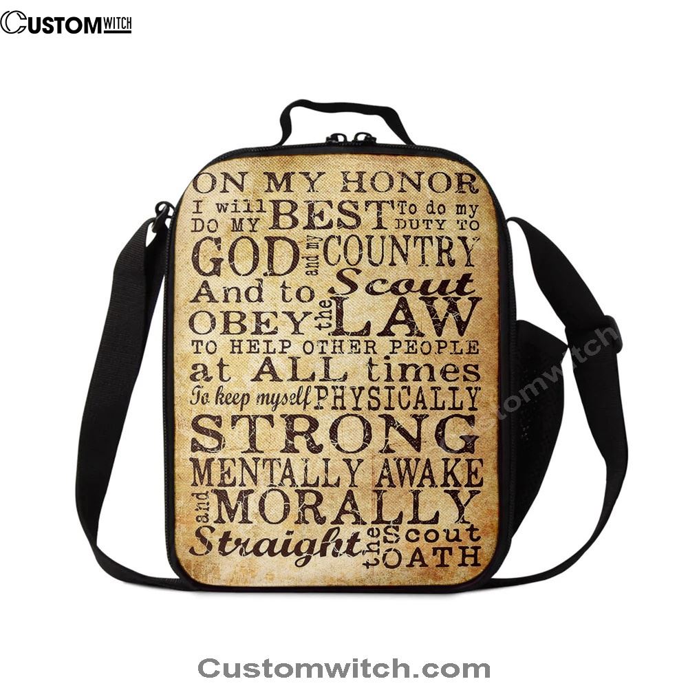 On My Honor I Will Do My Best Straight The Scout Oath Lunch Bag, Bible Verse Lunch Bag For Men And Women