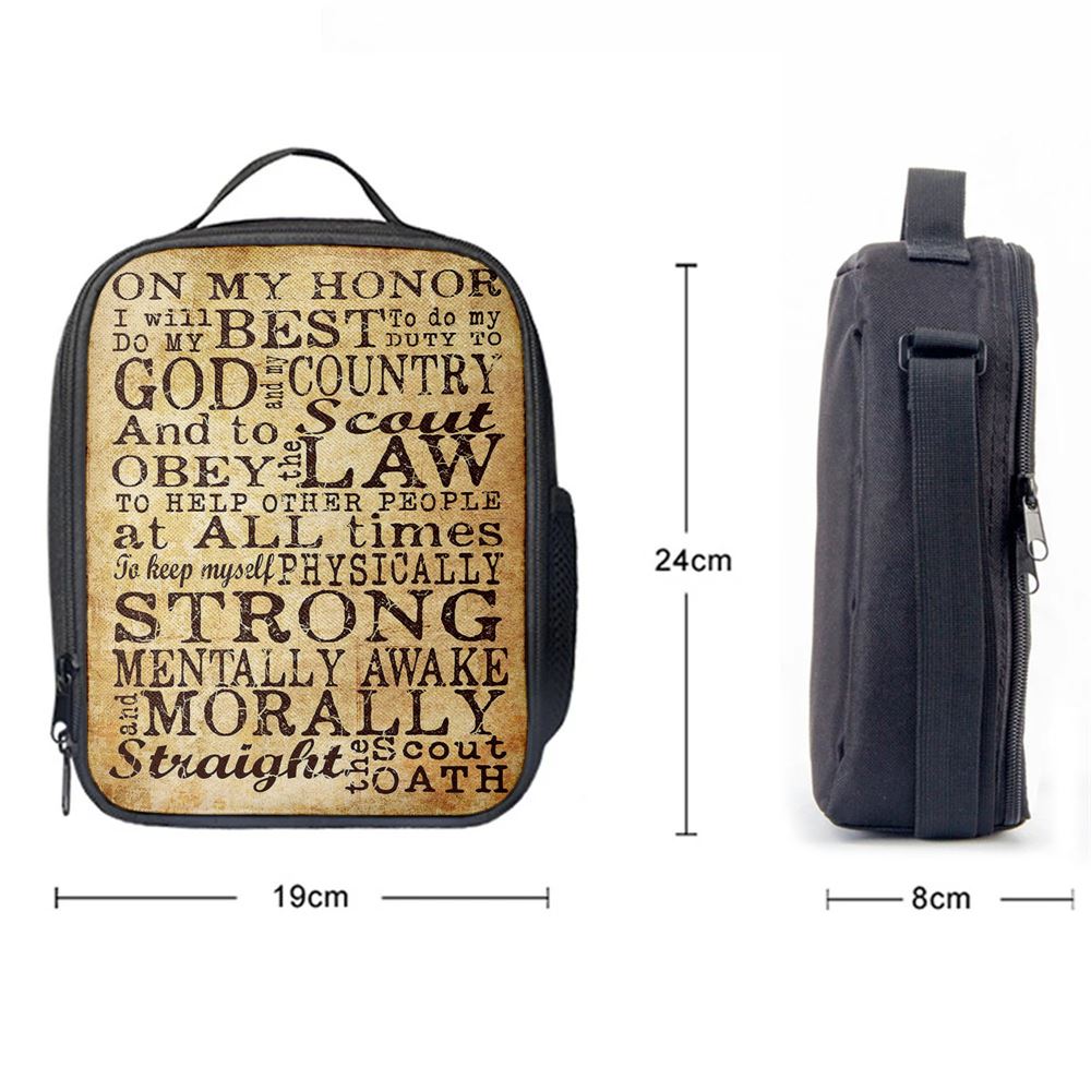 On My Honor I Will Do My Best Straight The Scout Oath Lunch Bag, Bible Verse Lunch Bag For Men And Women