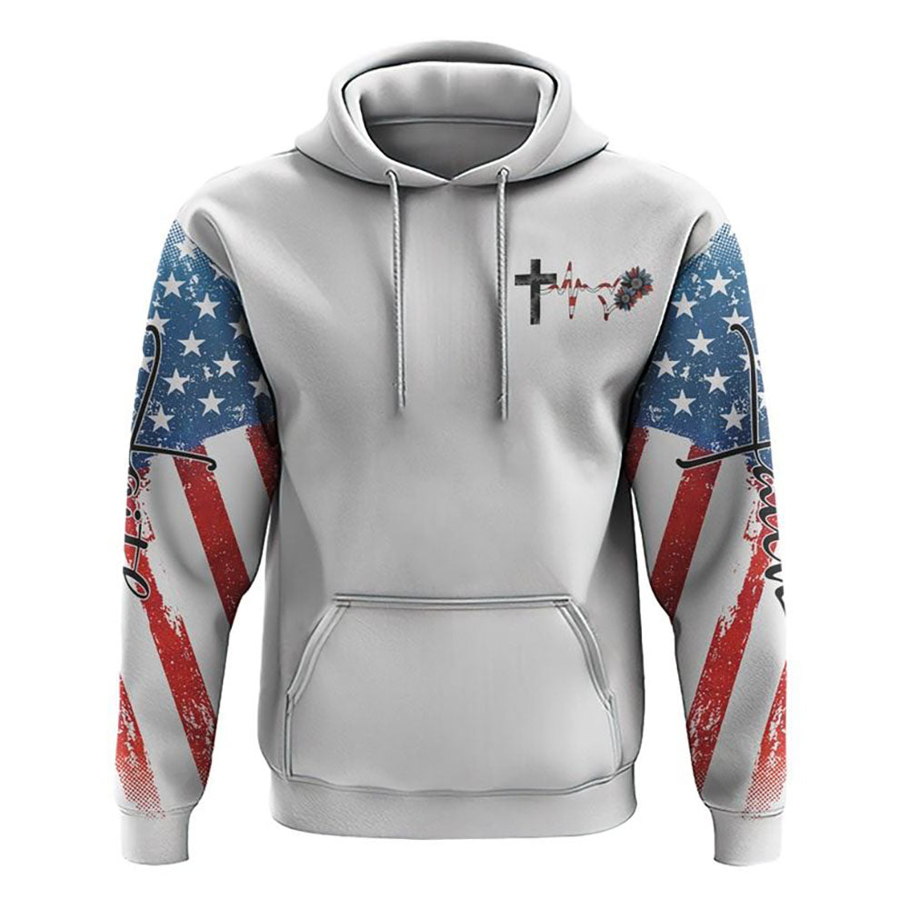 One Blessed Mama America Wings Cross All Over Print 3D Hoodie, Christian Hoodie, Christian Sweatshirt, Bible Verse Shirt