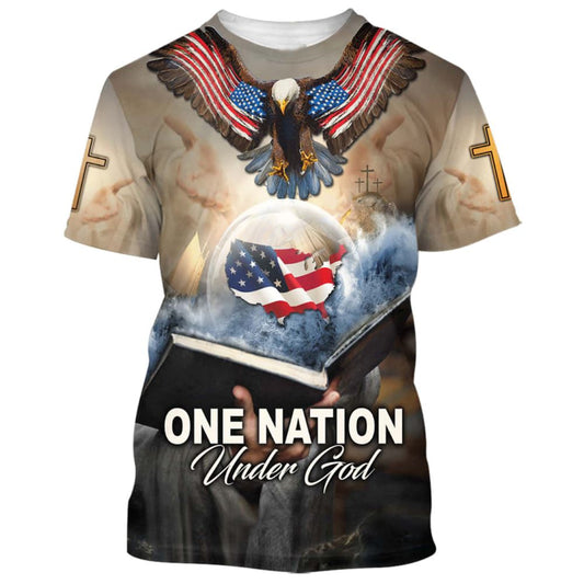 One Nation Under God 1 All Over Print 3D T Shirt For Men And Women, Christian T-Shirt, Faith Shirt