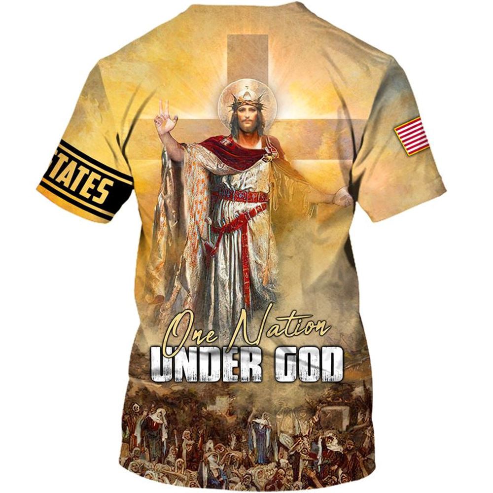 One Nation Under God All Over Print 3D T Shirt For Men And Women, Christian T-Shirt, Faith Shirt