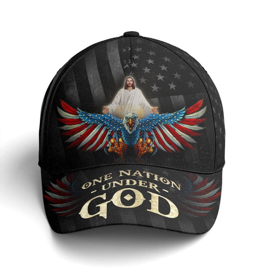 One Nation Under God America Eagle Baseball Cap, Christian Baseball Cap, Religious Cap, Jesus Gift, Jesus Hat