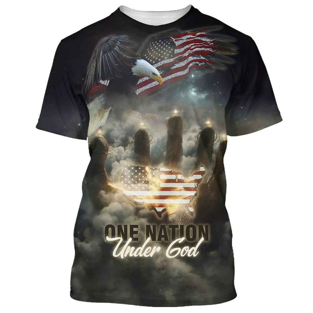 One Nation Under God American All Over Print 3D T Shirt For Men And Women, Christian T-Shirt, Faith Shirt