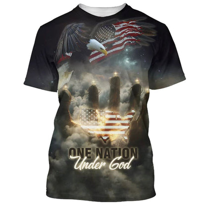 One Nation Under God American All Over Print 3D T Shirt For Men And Women, Christian T-Shirt, Faith Shirt