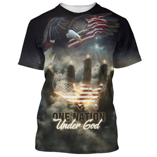 One Nation Under God American All Over Print 3D T Shirt For Men And Women, Christian T-Shirt, Faith Shirt