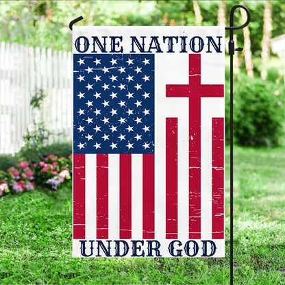 One Nation Under God American House Flag, Outdoor Religious Flags, Christian Flag, Scripture Flag, Garden Banner