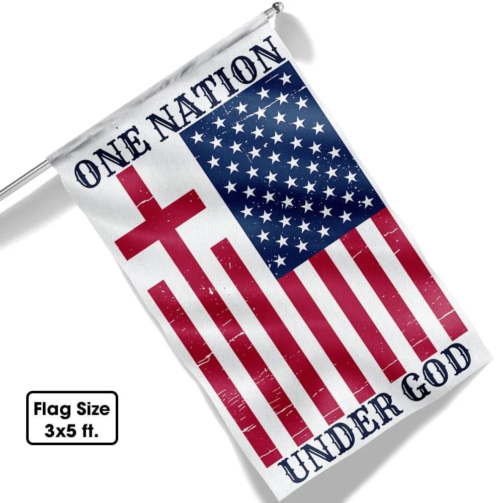 One Nation Under God American House Flag, Outdoor Religious Flags, Christian Flag, Scripture Flag, Garden Banner