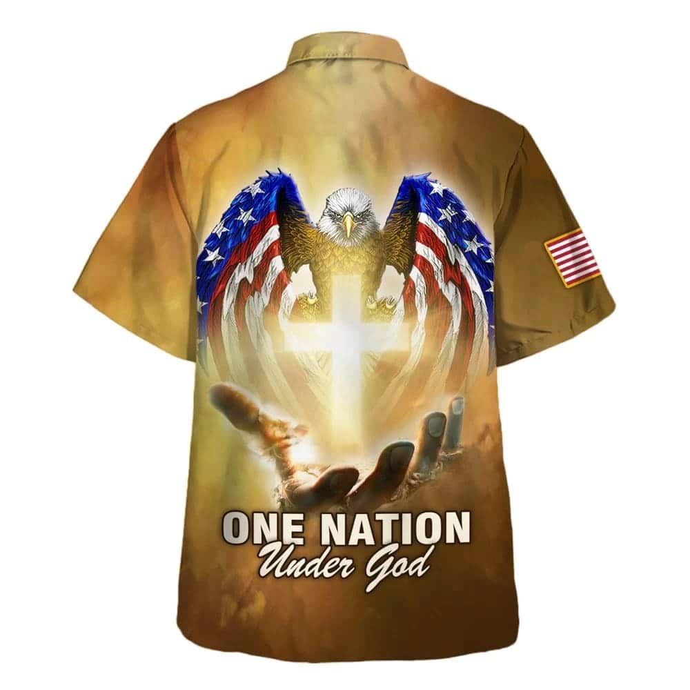 One Nation Under God American Independence Day Hawaiian Shirt For Men, Christian Hawaiian Shirt, Gift For Christian