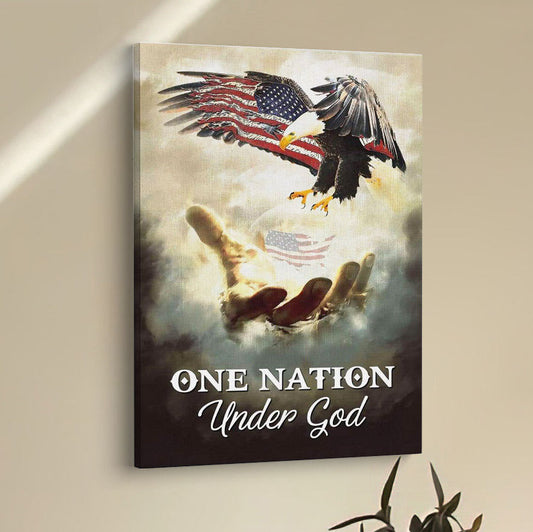 One Nation Under God Canvas Prints - Bible Verse Wall Decor - Scripture Wall Art