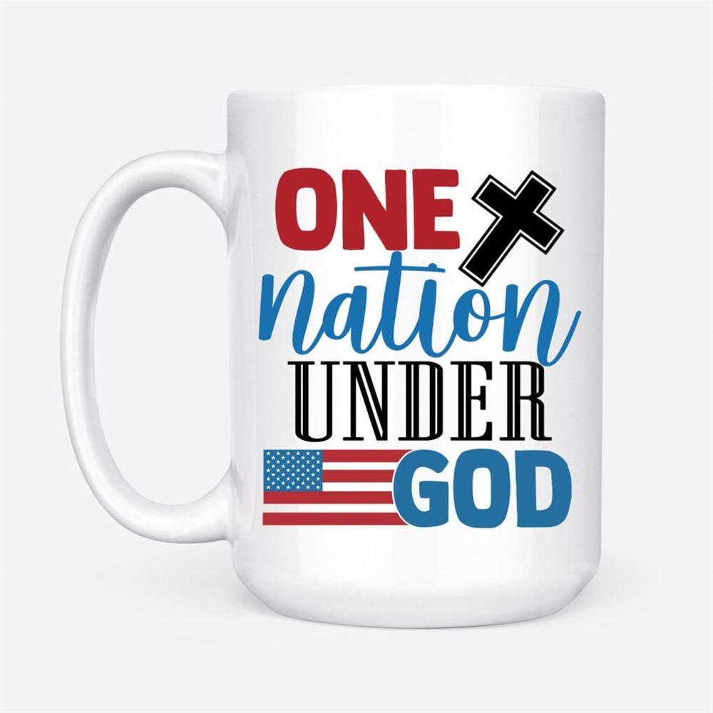 One Nation Under God Coffee Mug, Christian Mug, Bible Mug, Faith Gift, Encouragement Gift