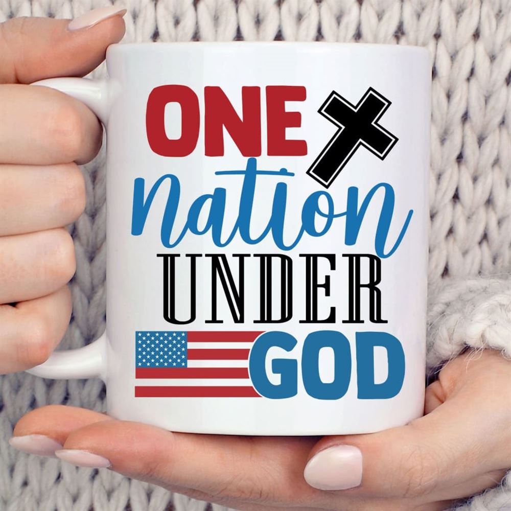 One Nation Under God Coffee Mug, Christian Mug, Bible Mug, Faith Gift, Encouragement Gift