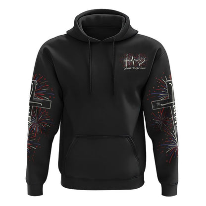 One Nation Under God Cross Wings Independence Day All Over Print 3D Hoodie, Christian Hoodie, Christian Sweatshirt, Bible Verse Shirt