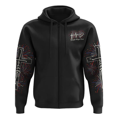 One Nation Under God Cross Wings Independence Day All Over Print 3D Hoodie, Christian Hoodie, Christian Sweatshirt, Bible Verse Shirt