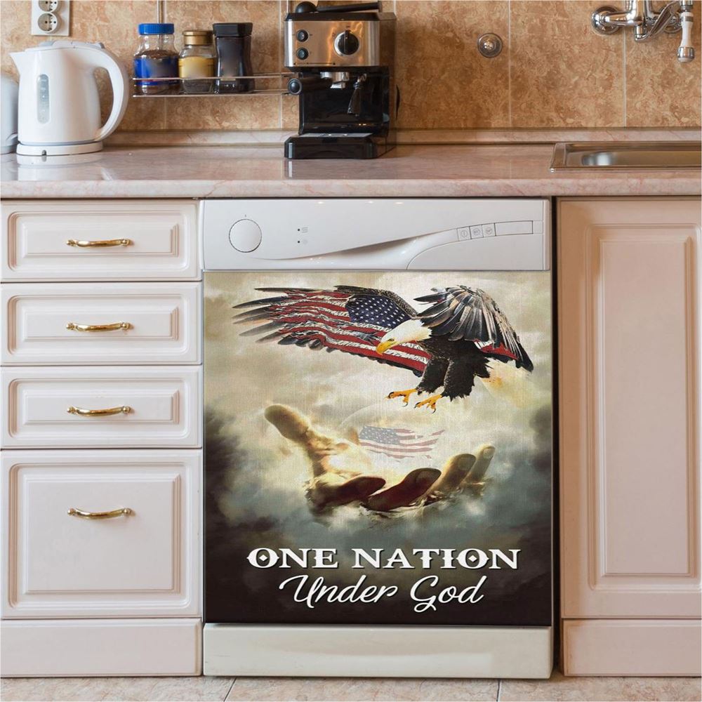 One Nation Under God Dishwasher Cover, Bible Verse Dishwasher Wrap, Scripture Kitchen Decoration
