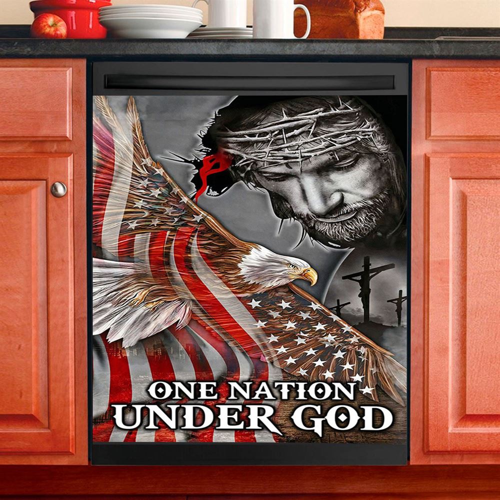 One Nation Under God Dishwasher Cover, Christian Dishwasher Wrap, Religious Kitchen Decoration