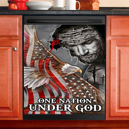 One Nation Under God Dishwasher Cover, Christian Dishwasher Wrap, Religious Kitchen Decoration