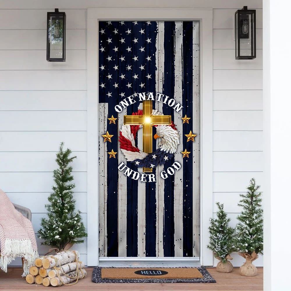 One Nation Under God Door Cover, Christian Door Decor, Door Christian Church, Christian Door Plaques