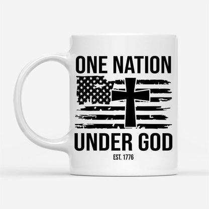 One Nation Under God Est 1776 Coffee Mug, Christian Mug, Bible Mug, Faith Gift, Encouragement Gift