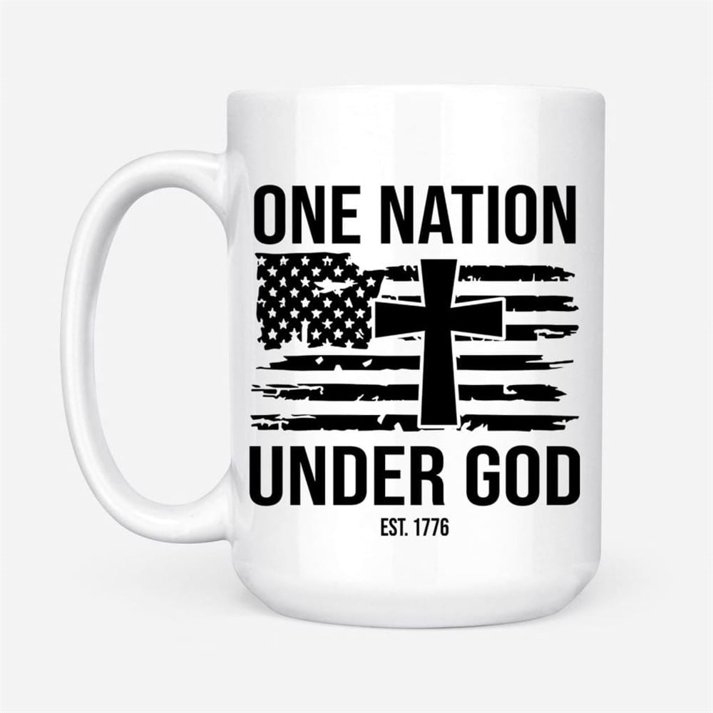 One Nation Under God Est 1776 Coffee Mug, Christian Mug, Bible Mug, Faith Gift, Encouragement Gift