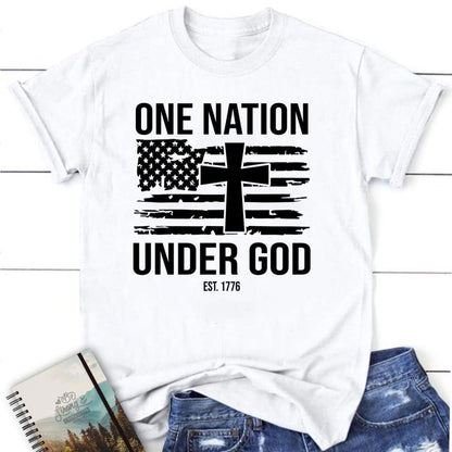 One Nation Under God Est 1776 T Shirt, Blessed T Shirt, Bible T shirt, T shirt Women