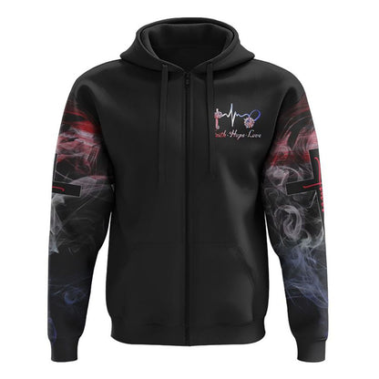 One Nation Under God Firework Smoke Flag Independence Day All Over Print 3D Hoodie, Christian Hoodie, Christian Sweatshirt, Bible Verse Shirt