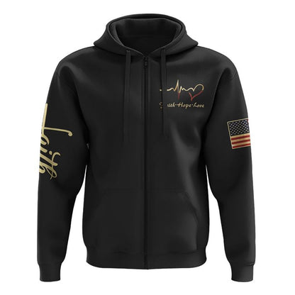 One Nation Under God Flag Wings All Over Print 3D Hoodie, Christian Hoodie, Christian Sweatshirt, Bible Verse Shirt