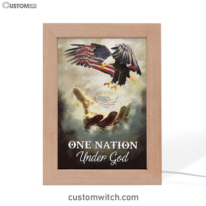 One Nation Under God Frame Lamp Prints - Bible Verse Decor - Scripture Art