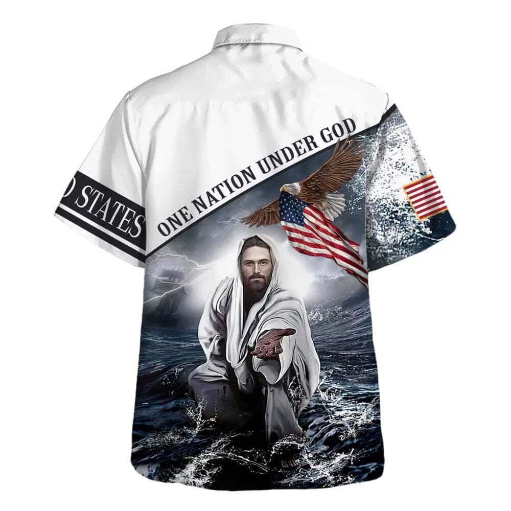 One Nation Under God Jesus Christ Hawaiian Shirt For Men, Christian Hawaiian Shirt, Gift For Christian