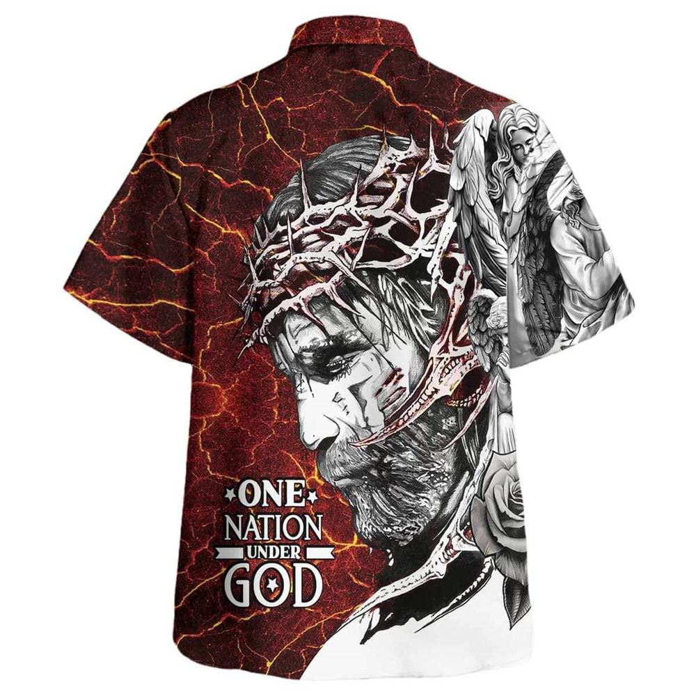 One Nation Under God Jesus Christ Hawaiian Shirt For Men, Christian Hawaiian Shirt, Gift For Christian