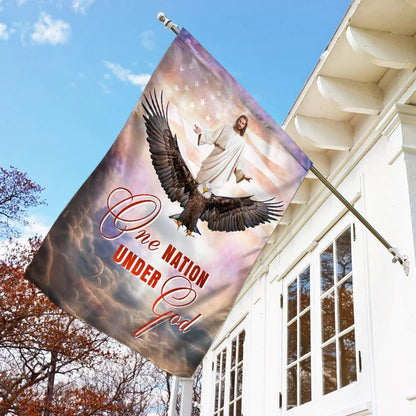 One Nation Under God Jesus Christian American House Flag, Outdoor Religious Flags, Christian Flag, Scripture Flag, Garden Banner
