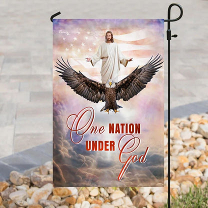 One Nation Under God Jesus Christian American House Flag, Outdoor Religious Flags, Christian Flag, Scripture Flag, Garden Banner