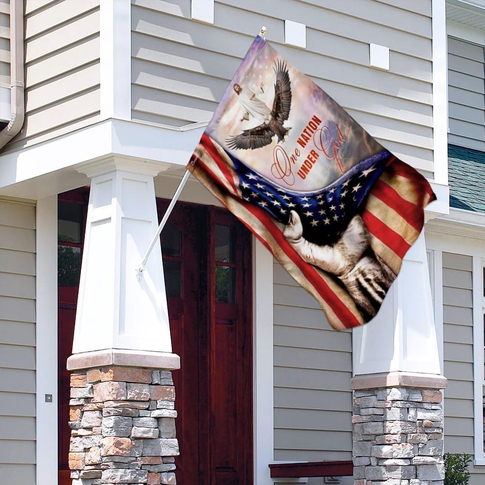 One Nation Under God Jesus Christian American House Flags, Christian Flag, Scripture Flag, Garden Banner