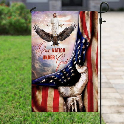 One Nation Under God Jesus Christian American House Flags, Christian Flag, Scripture Flag, Garden Banner